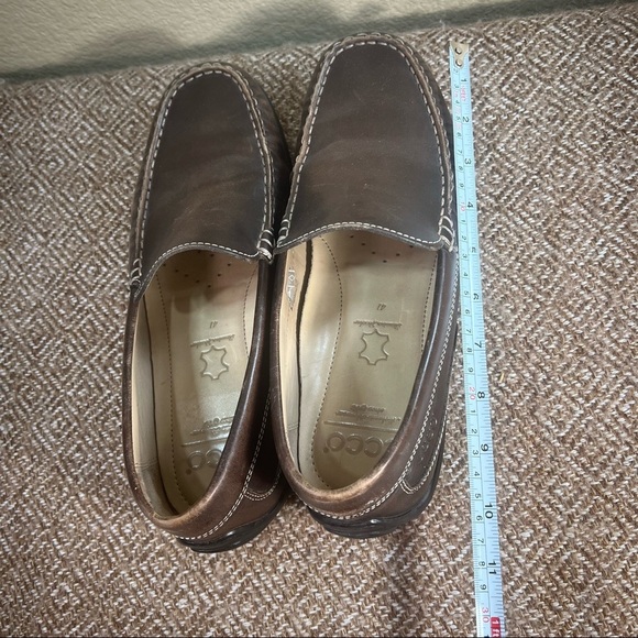 Ecco Driving Moc Men EU 41 US 8 Slip-On Loafers Brown Leather Shoes Career EUC - Picture 9 of 9